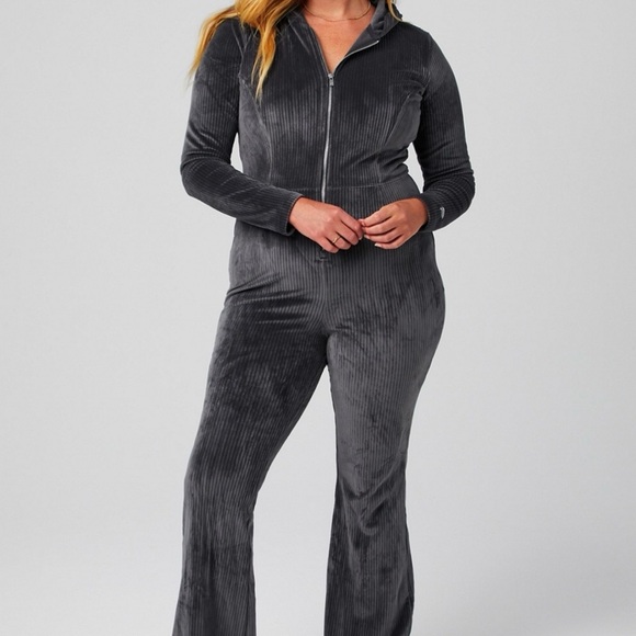 Fabletics Charcoal Ribbed Jumpsuit - Picture 3 of 4